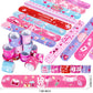 Thuodo 48 Pcs Valentines Day Slap Bracelets with Colorful Hearts for Birthday Gifts for Kids Party Supplies Favors Classroom Exc