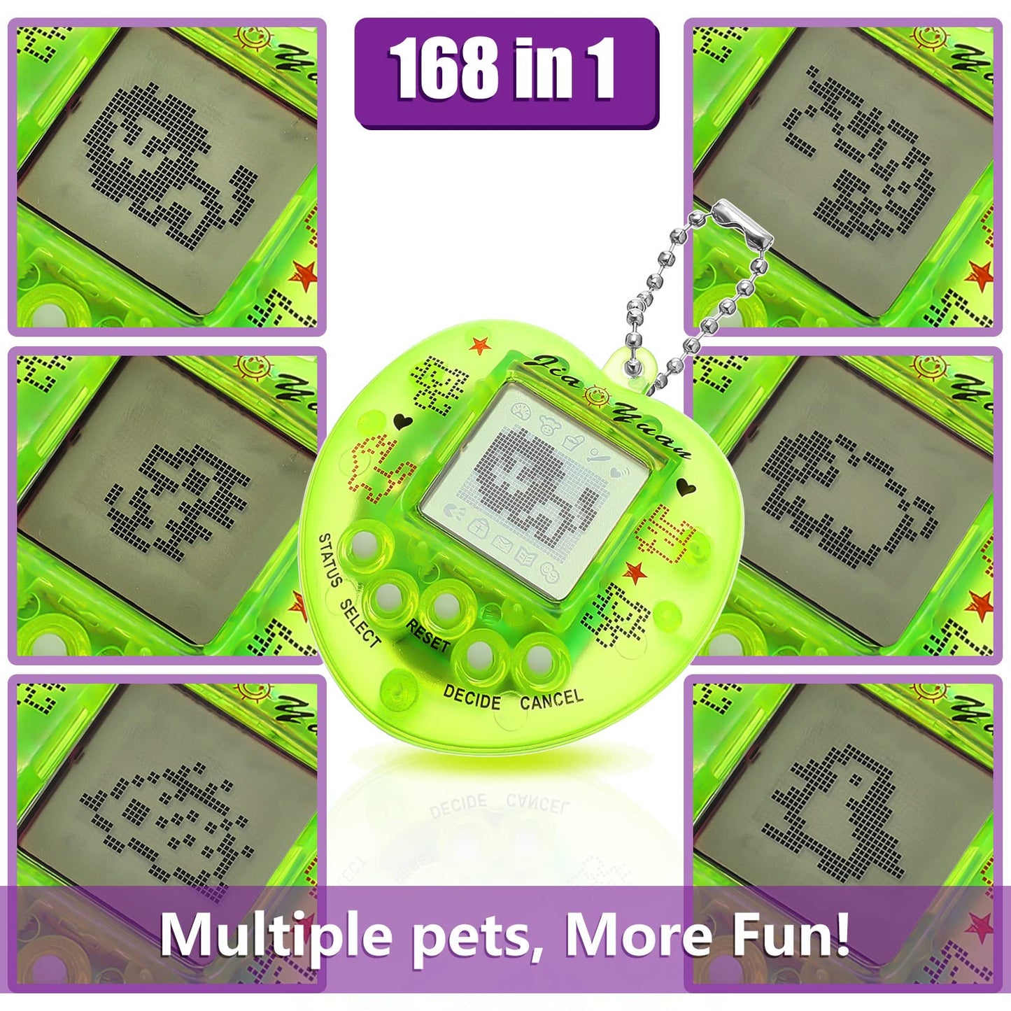 Sosation 12 Pcs Virtual Pets Keychain Egg Fillings for Kids 168 Electronic Digital Pet Easter Retro Handheld Game Machine 90s To