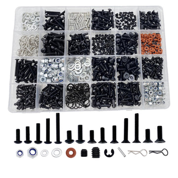 1000pcs RC Screw Kit,RC Screws for Traxxas Arrma Axial Redcat HPS SCX10 1/8 1/10 1/12 1/16 Scale RC Cars Trucks Crawler, Screws