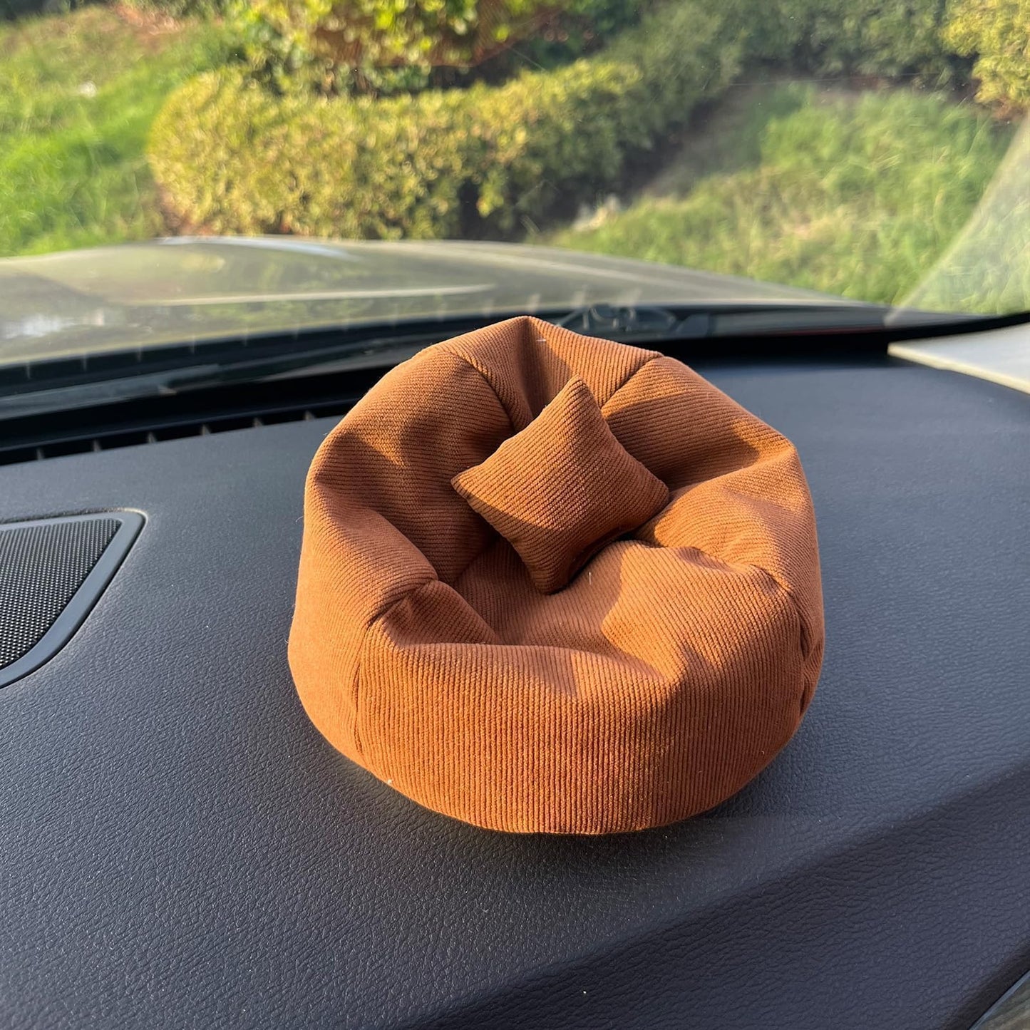 Doll Car Seat Compatible with Labubu  Handmade Bean Bag Chair for 15-17cm Doll  Anti-Slip Bottom  Cute Doll Accessories for Display  Fans&Collectors Gifts  Durable Corduroy Fabric (Coffee)