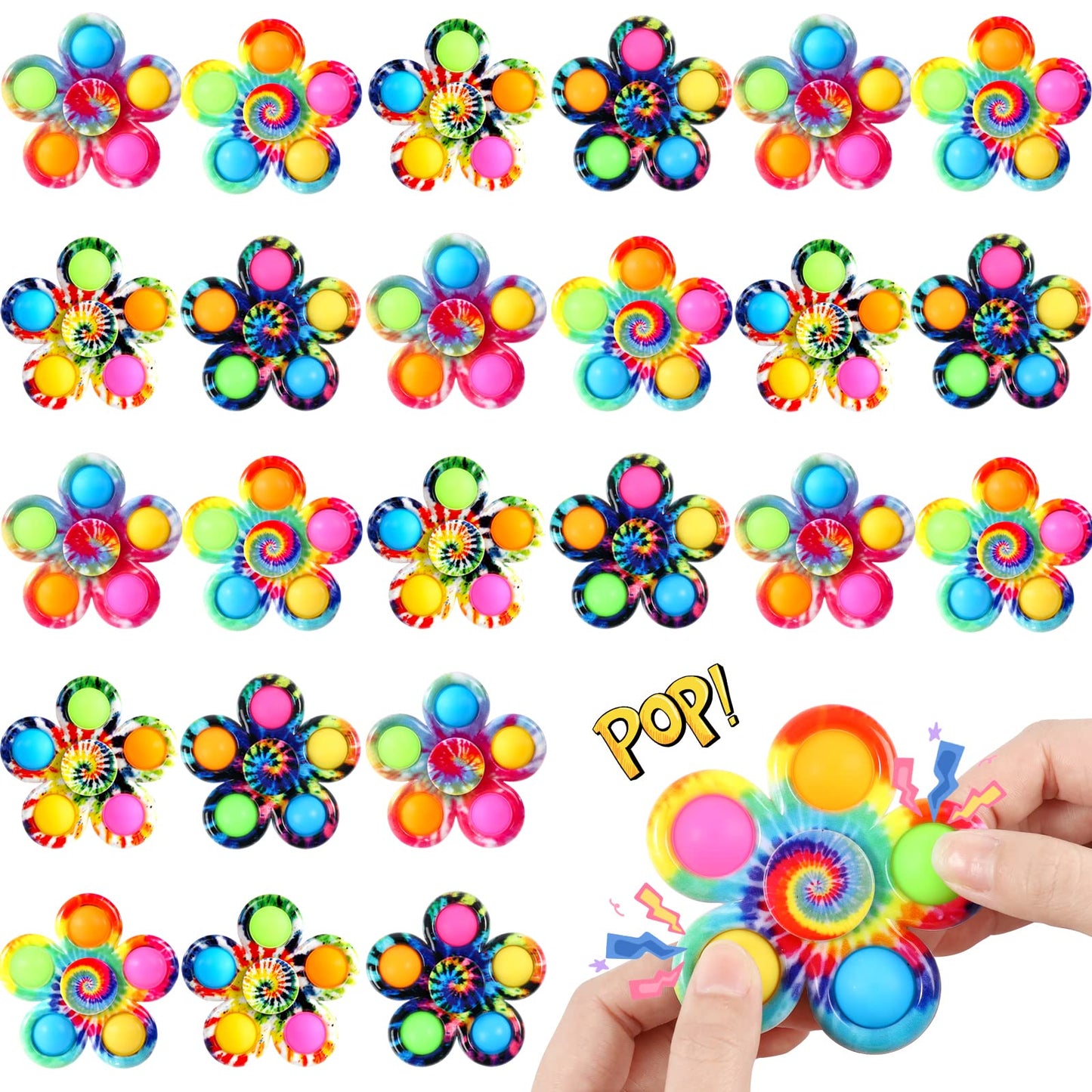 Gigilli 24 Pack Party Favors Fidget Spinners For Kids 4-8 8-12, Easter Basket Goodie Bags Stuffers For Kids 3-5, Egg Fillers Pop Mini Fidget Toys Bulk Classroom Prizes, Toddler Birthday Party Gifts
