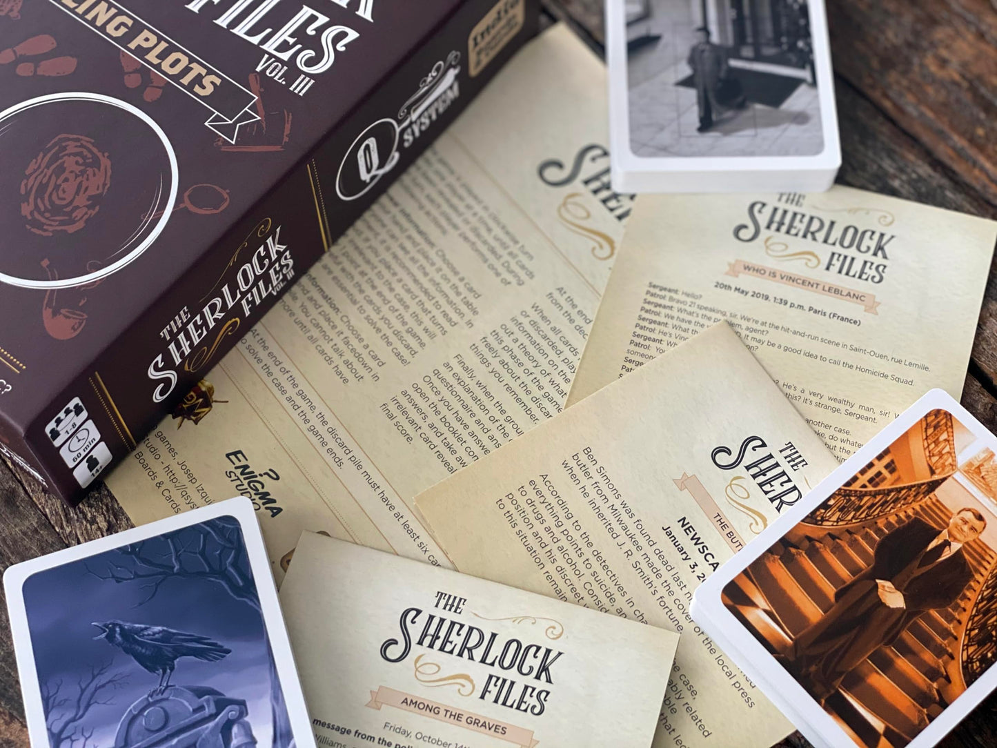 Indie Boards and Cards The Sherlock Files: Puzzling Plots, Brown, Model SFPP01IBC, Paper Game for Mystery Lovers
