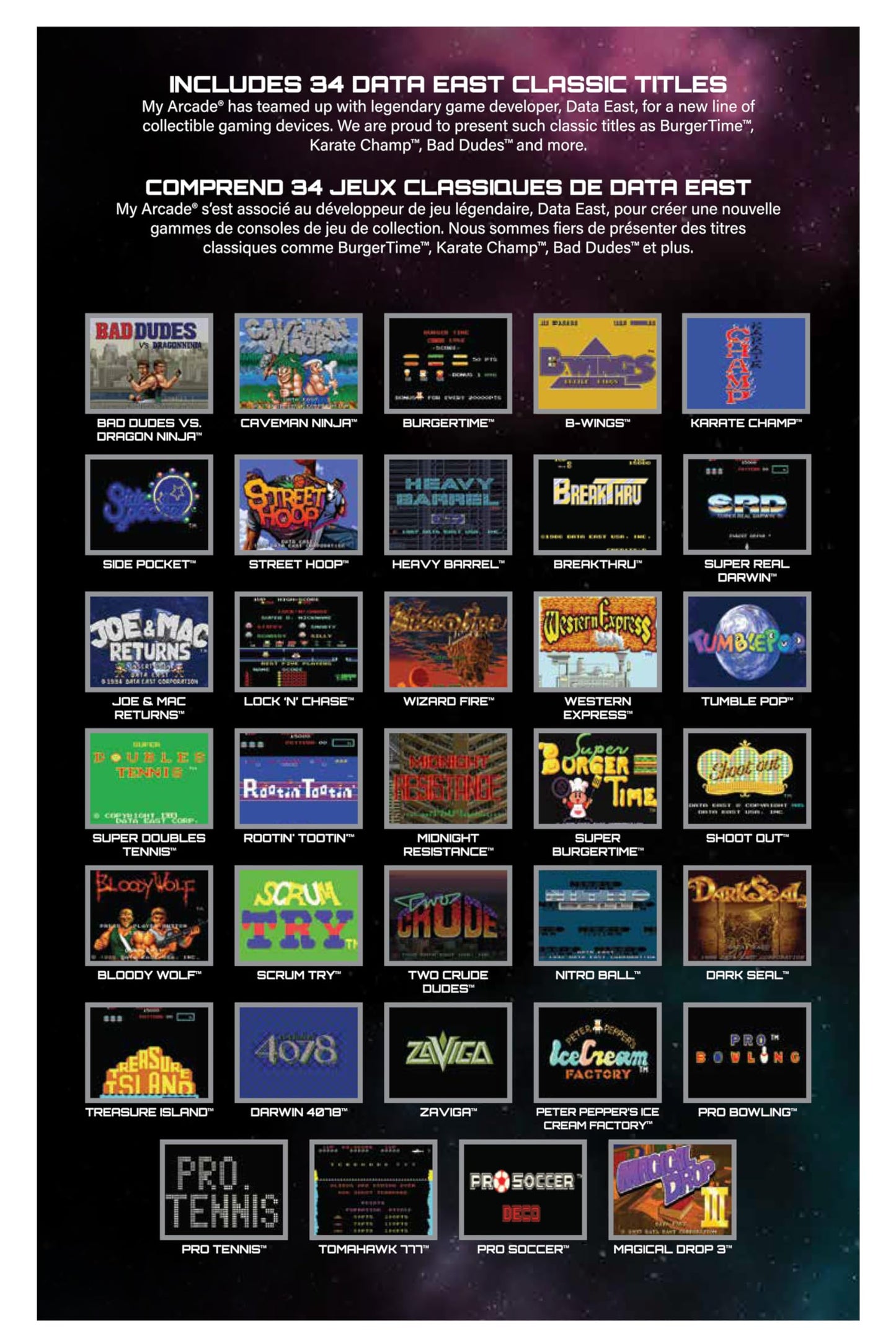 My Arcade Mini Arcade Machine - 10-Inch with 34 Retro Games - Multicolor - Model DGUNL-3200
