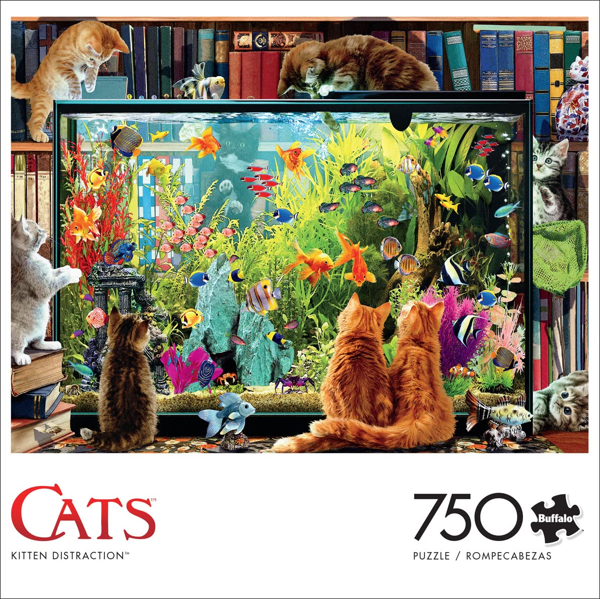 Buffalo Games 750 Piece Jigsaw Puzzle - Kitten Distraction - Large Multicolor Paper Puzzle for Adults - Model 17307