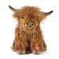 Keycraft Living Nature Highland Cow Stuffed Animal | 9" Eco-Friendly Plush, Brown | Farm Toy with Sound, Large Model AN341