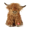 Keycraft Living Nature Highland Cow Stuffed Animal | 9" Eco-Friendly Plush, Brown | Farm Toy with Sound, Large Model AN341