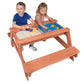 Svan 3 In 1 Indoor/Outdoor Picnic Table For Kids, Sand & Water Activity Set W Removable Top & Dual Drains For Easy Cleaning (43