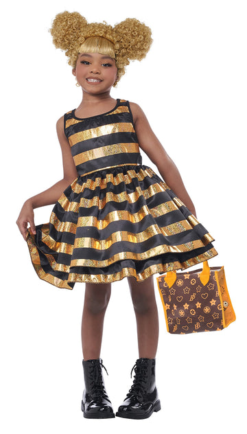 California Costumes L.O.L Surprise! Queen Bee, Child Costume Medium, Black/Gold (3022-101)