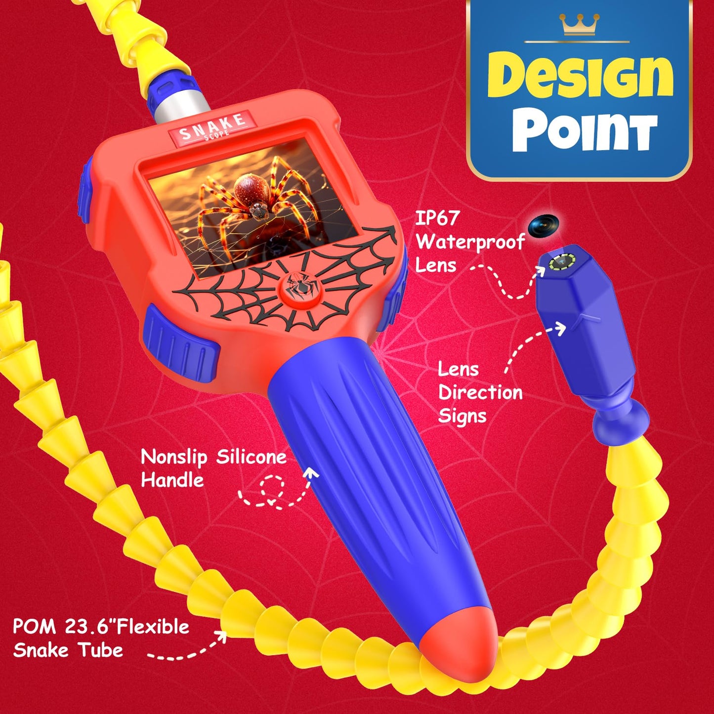 Borescope Snake Camera With Light For Kids, Educational Stem Toys For Boys & Girls 4-6, Unique Birthday Gifts For Kids 4 5 6 7 8