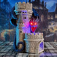 Forged Dice Co. Dragon’S Keep Dice Tower - Hand Painted Dice Rolling Tower Castle With Led Lights, Made From Heavy Duty Resin - Compatible With Dnd Accessories, D&D 5E, And Standard Rpg Dice (Blue)