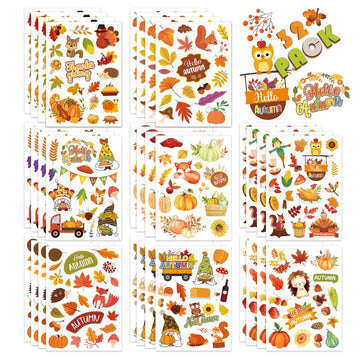 Fall Stickers Autumn Stickers For Kids 640Pcs Thanksgiving Maple Leaves Stickers Hello Fall Stickers Envelope Thanksgiving Party