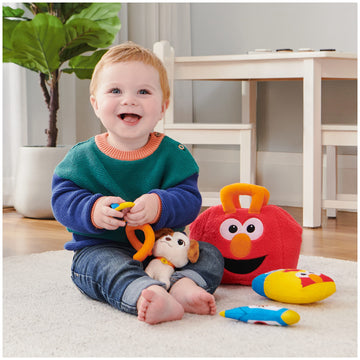 GUND Elmo & Tango Checkup Playset, Plush Sensory Toy for Ages 1+, 8", High Quality Materials, Red, Model 6066818
