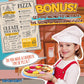 Wooden Pizza Toys for Kids, 24Pcs Cutting Toy Pizza Play Food Set, Pretend Play Kitchen Accessories Wood Cooking Toys for 3 4 5