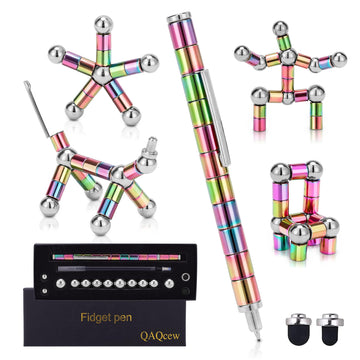 Qaqcew Fidget Pen, Decompression Magnetic Fidget Toy Pen, Magnet Pen Fidget Toy Relieve Pressure Novel Toy Gift For Kids Or Friends! (Colours)