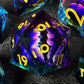 Haomeja Dnd Resin Dice Set - Beholder'S Dragon Eye Dice, Liquid Core, Sharp Edges, 7 Pcs (Eye Purple Blue)
