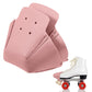 2 Pieces Roller Skate Toe Guards Artificial Leather Toe Guards Protectors For Quad Roller Skate (Pink,Solid Pattern)