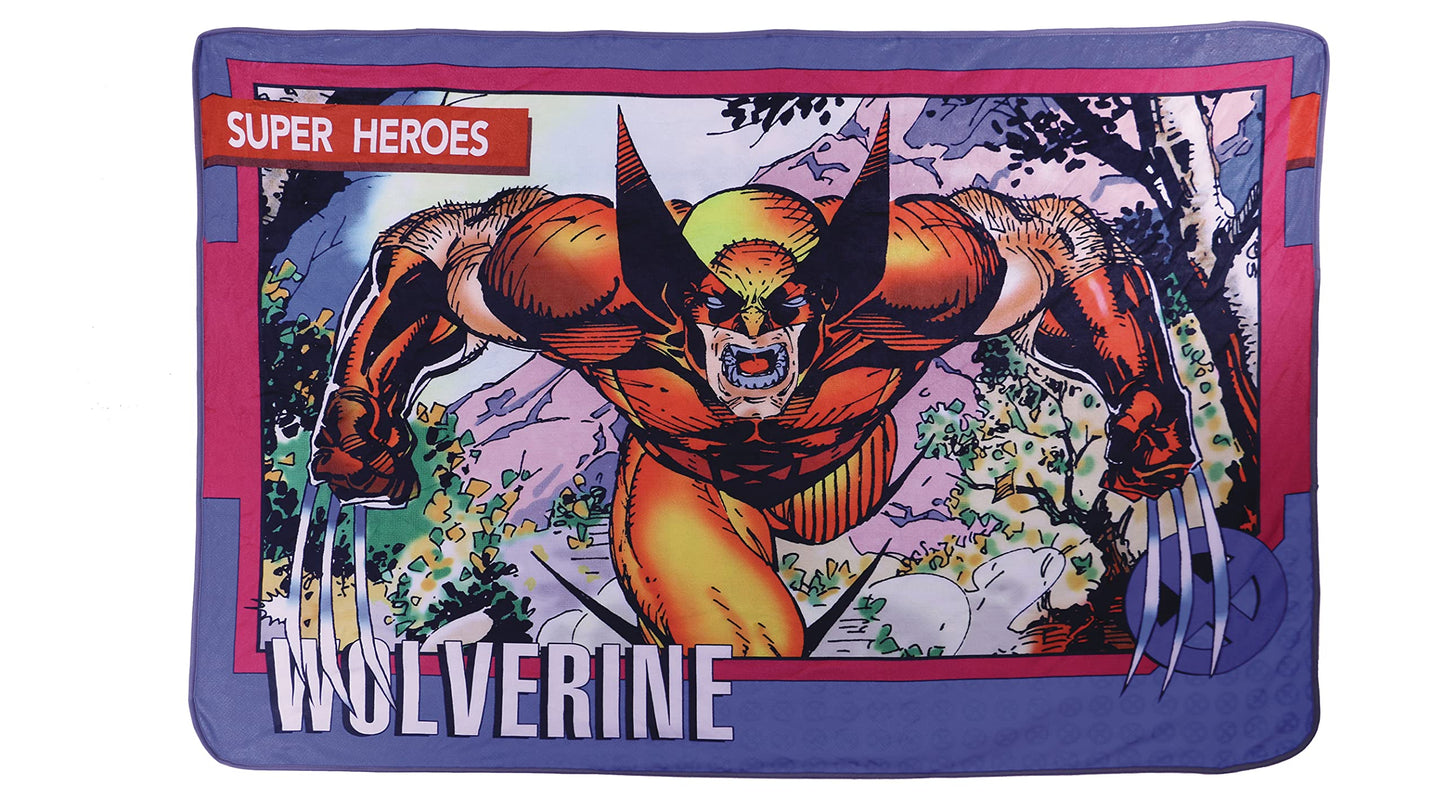 San Diego Previews limited availability 2023 Marvel Wolverine Card PX Deluxe Fleece Blanket and Tin
