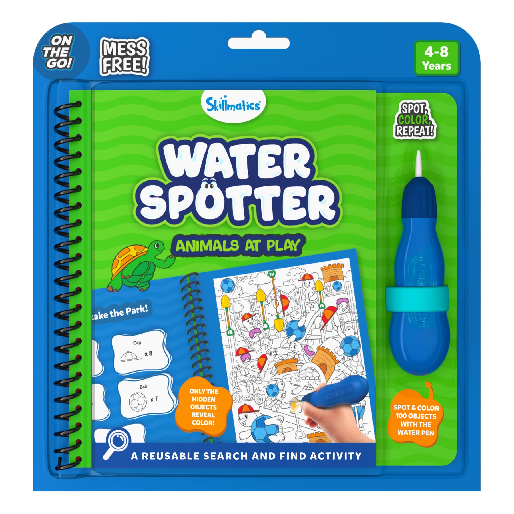 Skillmatics Reusable Search & Find Book - Water Spotter, Mess-Free, Fun Learning Activity, Animals, Travel Toy, Gifts for Boys &