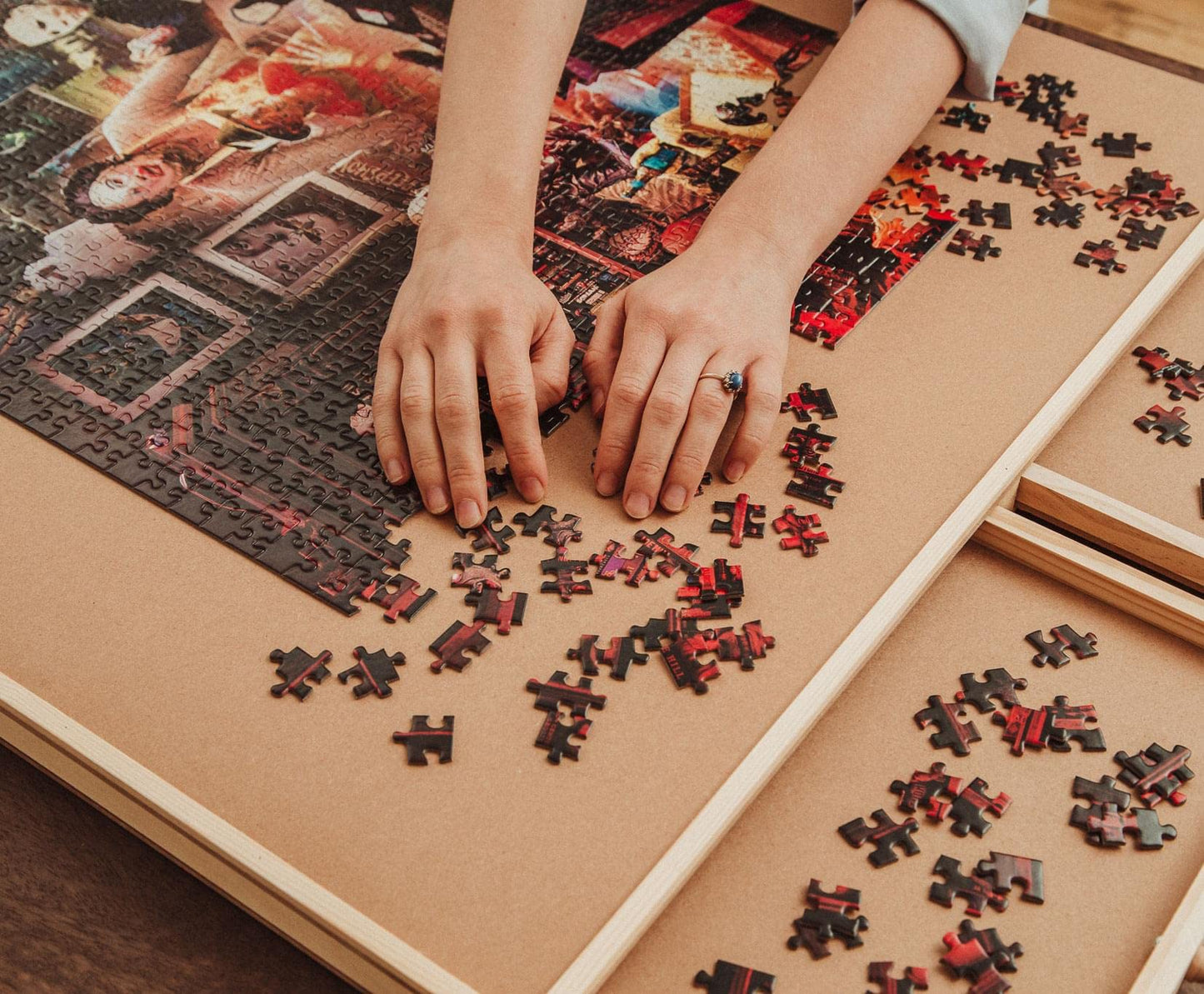 Horror Night Watch Party 1000-Piece Jigsaw Puzzle By Rachid Lotf | Brain Teaser For Adults, Educational Developmental Toys & Games, Building Kit Activities To Encourage Creative Play | 28 X 20 Inches
