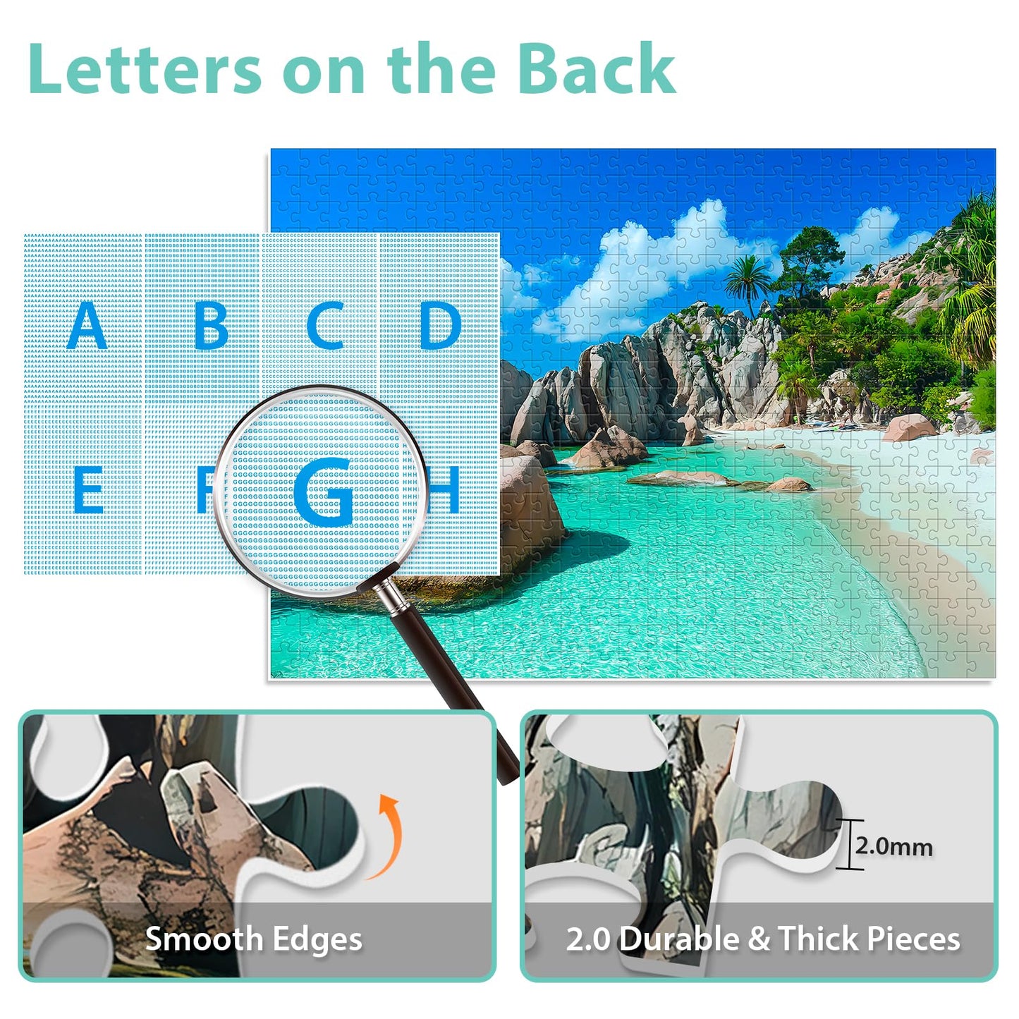 500 Piece Puzzles for mature-themeds  Beach Jigsaw Puzzle for mature-themed Kids Seniors  Recycled Cardboard Landscape Puzzle 500 Pieces  Challenging Puzzles Family Activity Game Nights Gift for Friends 20.5 * 15IN