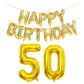 Shuntai 50Th Birthday Decorations Men 50 Balloon Number Gold Jumbo Foil Mylar Digital Balloons With Gold Letters Happy Birthday