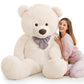 Maogolan Giant White Teddy Bear Stuffed Animal 6 Feet,Soft Cuddly Smiling Face Big Life Size Valentines Teddy Bear Plush Gift For Boyfriend Girlfriend,Brithday