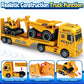 SpringFlower 3 4 5 6 Toddler Boy Toys, 25'' Construction Carrier Truck Toy with Excavator and Dump Truck,3 in 1 Truck Boy Toy, C