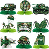 9 Pieces Army Party Decorations Camouflage Birthday Party Decorations Military Honeycomb Centerpieces for Tables Decorations for