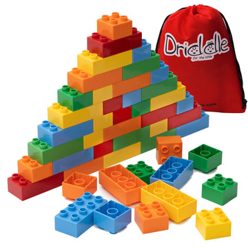 Driddle Big Building Blocks For Kids - Stem Toy - Classic Large Building Bricks - Compatible With All Major Brands - For Children All Ages - 50 Pieces