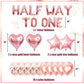 Jevenis Rose Gold Half Way To One Banner Half Way To One Balloons Decorations For Girl 1/2 Birthday Decorations