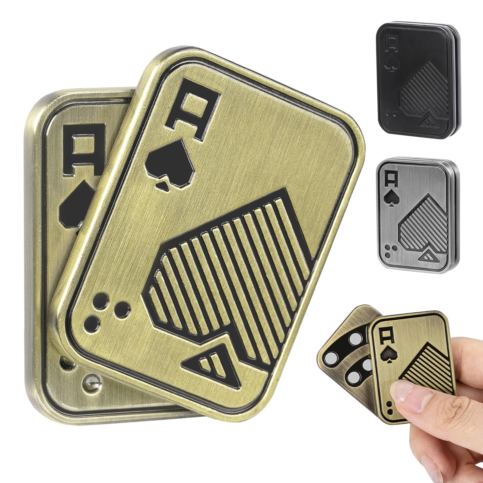 Itokey Fidget Toys Adults, Metal Magnetic Fidget Slider, Edc Poker Cards Fidget, Decompression Desk Toys To Relief Anxiety And S