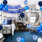 JumDaQQ 17th Birthday Party Decorations - Blue Banner, Star Foil & Confetti Balloons for Boys, Model JD-17th-blue-31