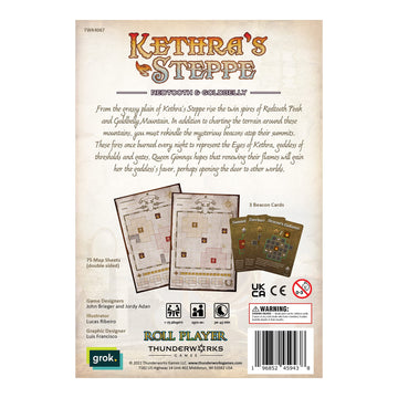 Thunderworks Games - Cartographers: Map Pack 5, Kethra’S Steppe |Expansion For The Award-Winning Game Of Fantasy Map Drawing | Strategy Flip And Write Board Game | Family Game For 1-75 Players