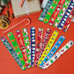 Junebrushs 56 Pack Christmas Slap Bracelets For Kids Xmas Slap Bands Wristband Christmas Party Favors Snap Bracelets Bulk For Bo