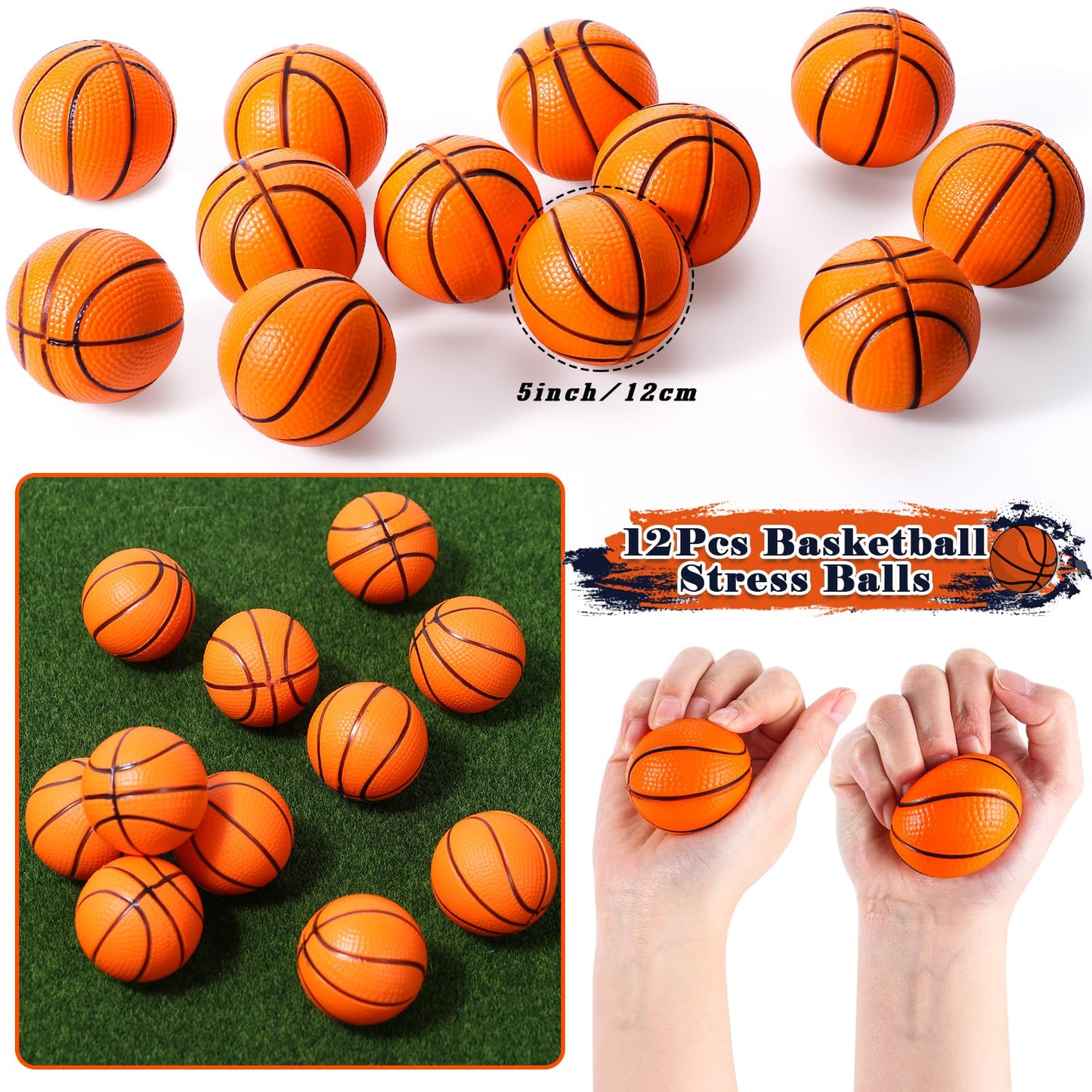 Winrayk 122Pcs Basketball Party Favors Birthday Supplies, Gift Bags Straws Stress Balls Tattoo Stickers Silicone Wristbands, Gif