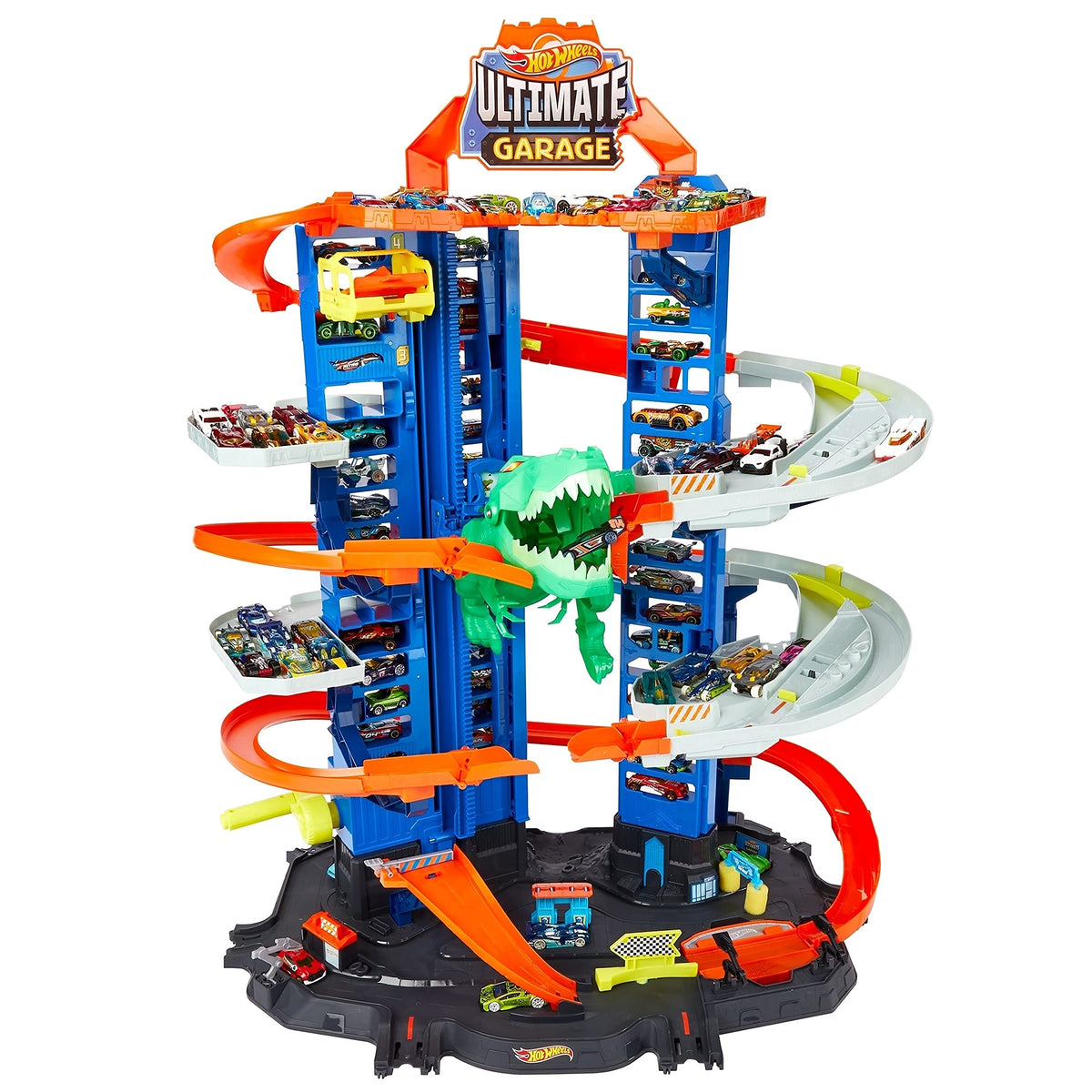 T-Rex Ultimate Hot Wheels Car Garage Over 3 Feet Tall!