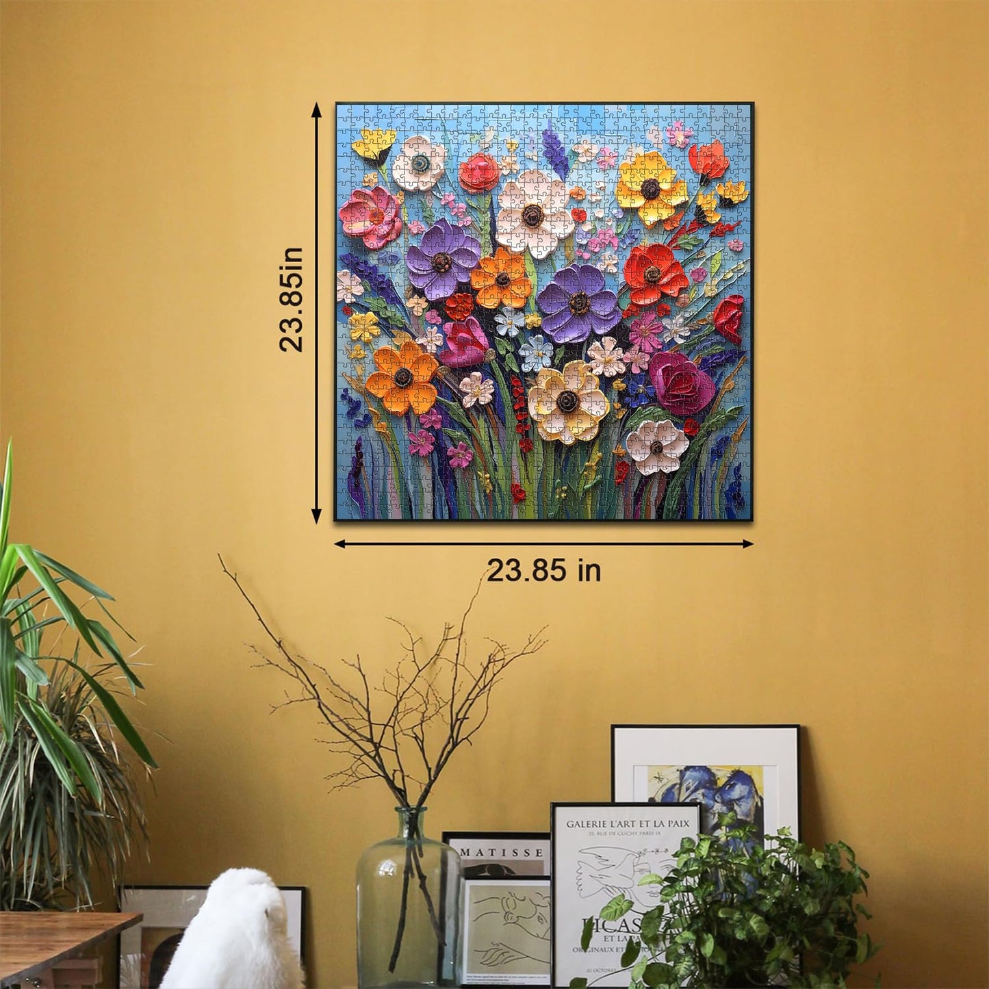 Colorful Flower Puzzles For Adults, Mosaic Plant Floral Puzzle Art, Spring Flower Garden Jigsaw Puzzles 1000 Pieces Painting