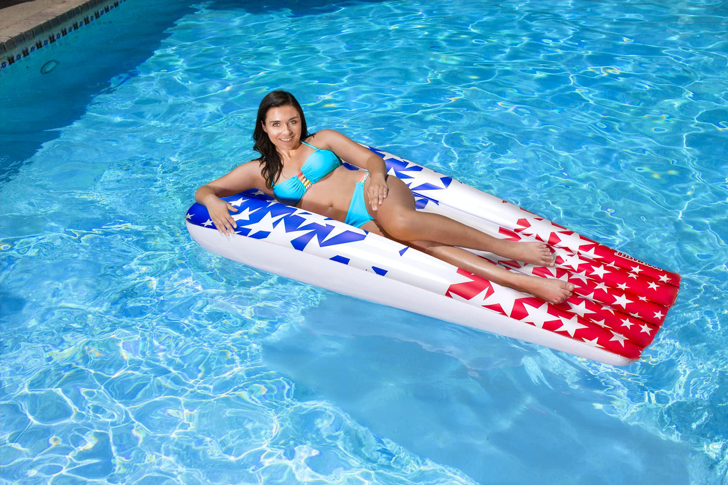Poolmaster American Stars Suntanner Swimming Pool Mattress Pool Float Large