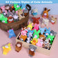 Fovths 64 Pieces Mini Plush Animals Toys Set Cute Small Stuffed Animal Keychain Jungle Animal Decor Goodie Bag Basket Fillers Fo