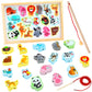 ONEST 18 Pieces Magnetic Fishing Game for Kids Wooden Magnet Fishing Game Wooden Magnetic Toys for Kindergarten Preschool Girl B
