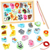 ONEST 18 Pieces Magnetic Fishing Game for Kids Wooden Magnet Fishing Game Wooden Magnetic Toys for Kindergarten Preschool Girl B
