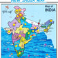 WOODEN MAP Educational Wooden Indian Map Puzzles with Multicolour Sticker Images of Most Famous Monuments in All States  14 Pie