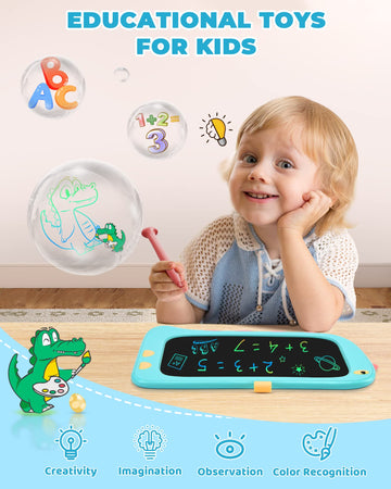 Kokodi Lcd Writing Tablet Doodle Board, 3 4 5 6 Year Old Boys Toys Gifts, 8.5 Inch Drawing Pad Airplane Travel Road Trip Essentials, Dinosaur Toddler Kids Games Birthday Christmas Stocking Stuffers