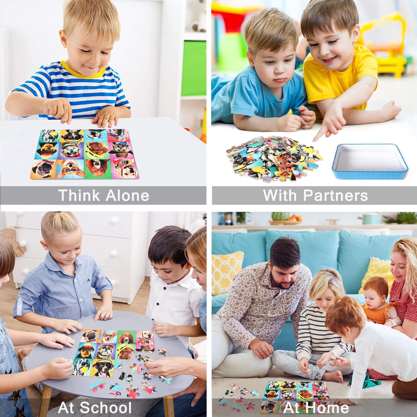 Lelemon Puzzles For Kids Ages 4-8,Mermaid 100 Piece Puzzles For Kids,Educational Kids Puzzles Ages 6-8 Jigsaw Puzzles In A Metal Box,Cool Puzzles Toys Puzzle Games For Girls And Boys
