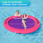 CALOBANA 8ft Floating Dock, Round Inflatable Water Hammock Heavy Duty Floating Ring Island Platform for Adults Party Tanning Poo