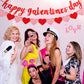 Sumind Happy Galentines Day Decorations Happy Galentines Day Banner Pink Red Heart Banners and Red Lips Lipstick Heart Balloon
