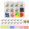 Displaymore Fingerboard Repair Kit -Includes Box & Tools-Mini 96Mm Finger Skateboard Parts Include 14 Brackets 48 Multicolour Wh