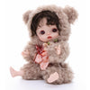 Reborn Baby Doll 10 Inch - Lifelike Full Vinyl Girl In Cozy Brown Bear Outfit - Comfort Collectible Doll Gift For Girls