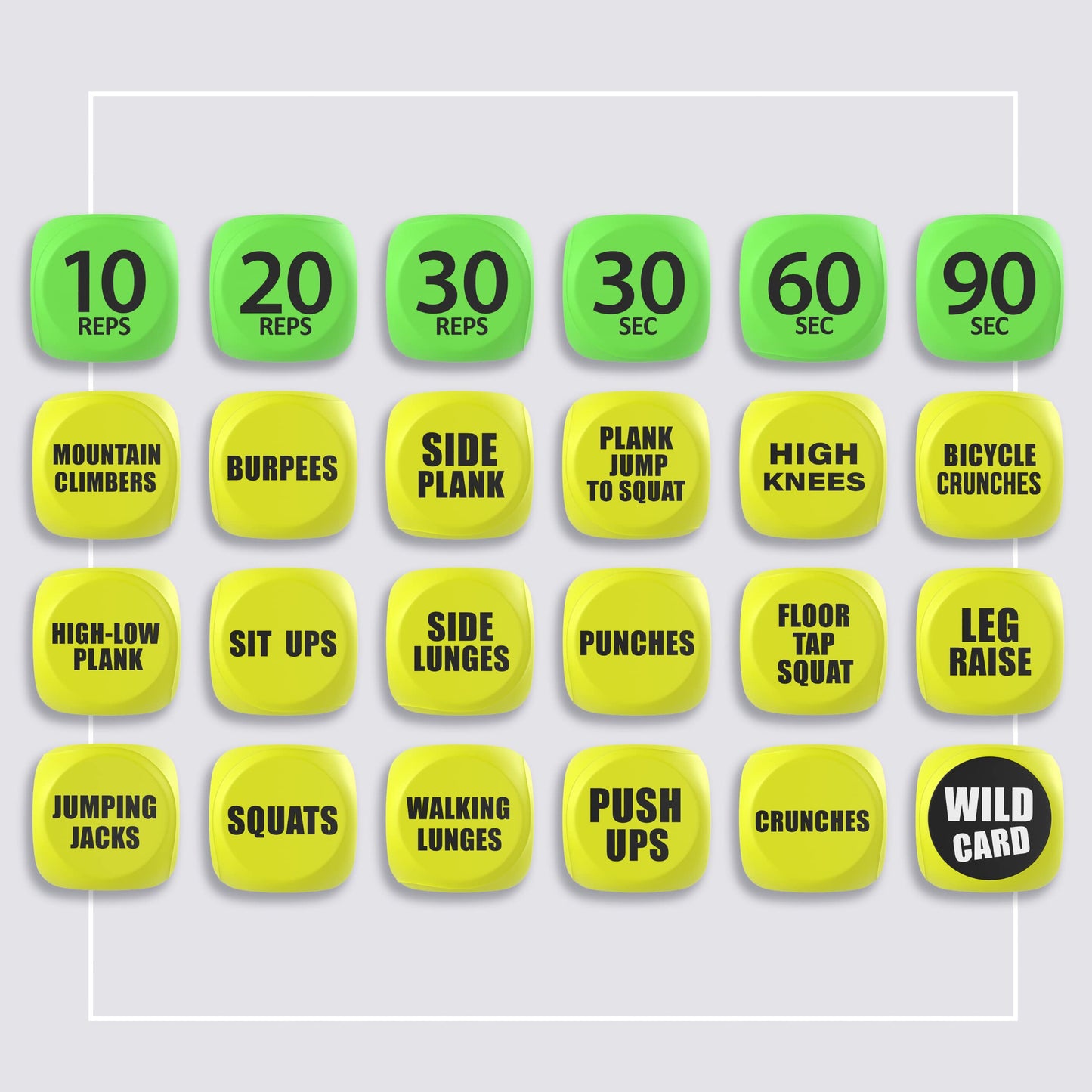 Skywin Workout Dice - 1 Pack, Yellow, Fun Exercise Dice for Solo or Group Classes, 6-Sided Foam Fitness Dice Great Dynamic Exerc