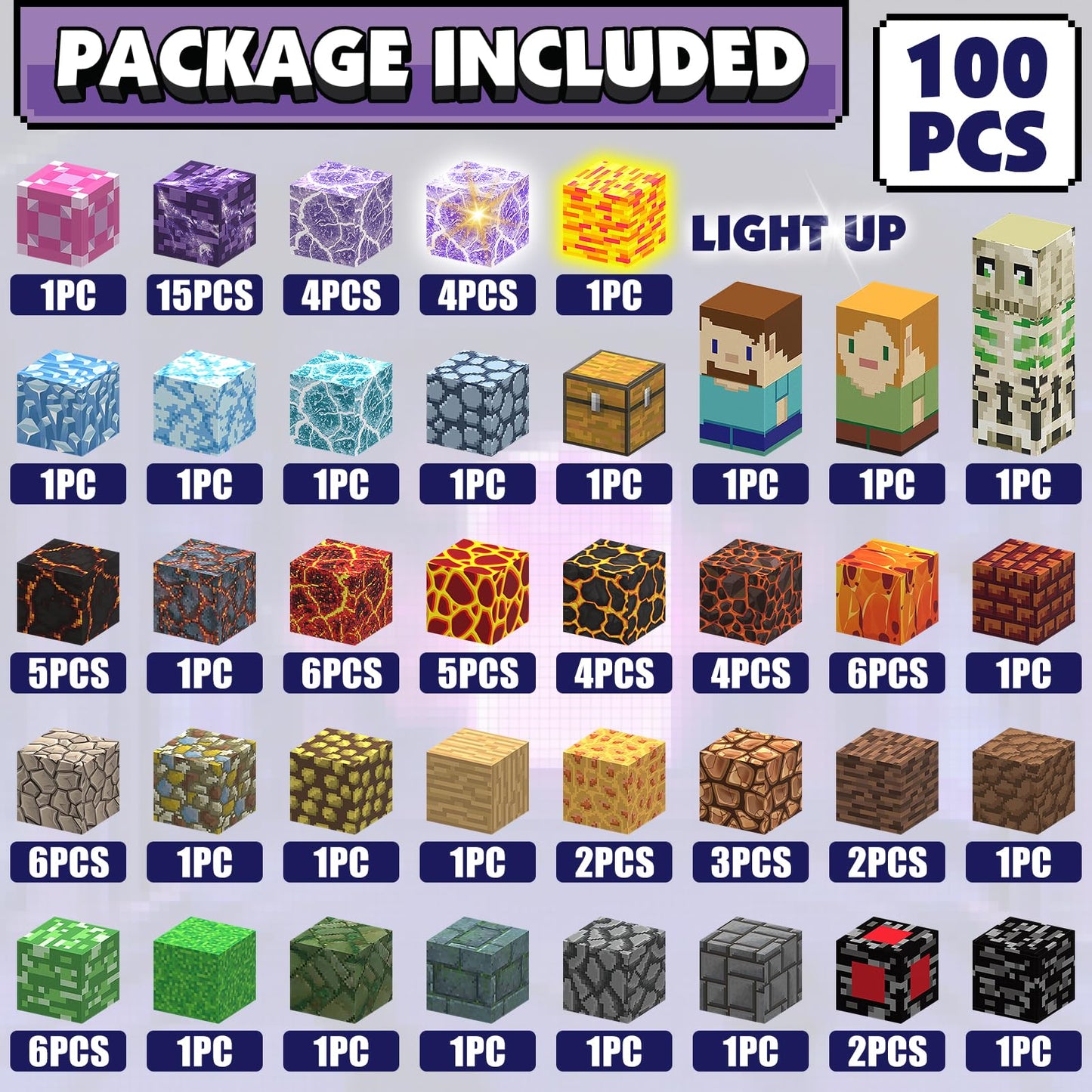 AIDYVOI Magnetic Blocks Building Toys Set  Magnetic Building Blocks STEM Construction Toys  3D decorative replica blade Light Up Magnet Cubes Montessori Sensory Stacking Toy for Toddlers Age 3 4 5 6 7 8